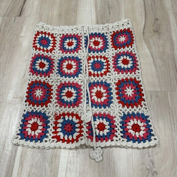 NWT Blu Pepper Womens Size Small Floral Crochet Geometric Skirt Summer Vacation - Picture 2 of 9